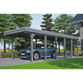 Přístřešek na auto Přístřešek na auto SKAN HOLZ Friesland 314 x 860 cm břidlicově šedý vč. alu plechu