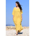 Glara Dámské letní lněné maxi šaty 817478