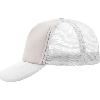 Kšiltovka Daiber - čepice Kšiltovka 5 Panel Polyester Mesh Cap MB070 Barva: Šedá světlá - Bílá