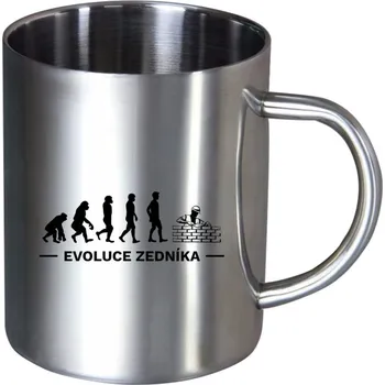 Nerezový hrnek Evoluce - zedník