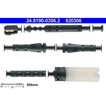 Brzdový systém Výstražný kontakt, opotřebení obložení ATE 24.8190-0306.2