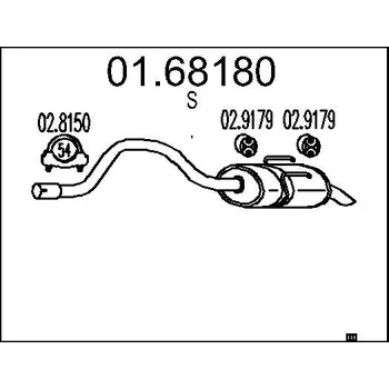 Výfukový systém Zadní tlumič výfuku MTS 01.68180