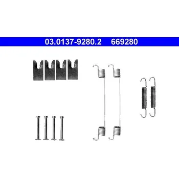 Brzdový systém Sada příslušenství, brzdové čelisti ATE 03.0137-9280.2