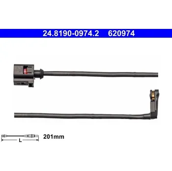 Brzdový systém Výstražný kontakt, opotřebení obložení ATE 24.8190-0974.2