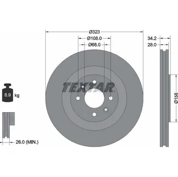 Brzdový kotouč Brzdový kotouč TEXTAR 92267103