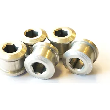 Převodník na kolo Sada stříbrných šroubů do převodníků Garbaruk Chainring Bolts Set, M8 x 0.75, 8,1g