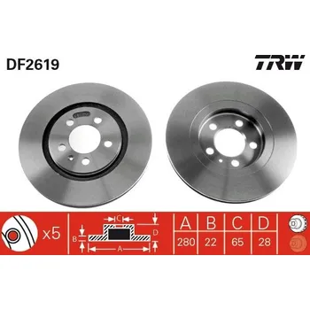 Brzdový kotouč Brzdový kotouč TRW DF2619