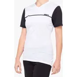 cyklistický dres dámský 100% RIDECAMP Women's Short Sleeve Jersey, White/Black - L