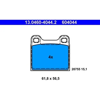 Brzdový systém Sada brzdových destiček, kotoučová brzda ATE 13.0460-4044.2