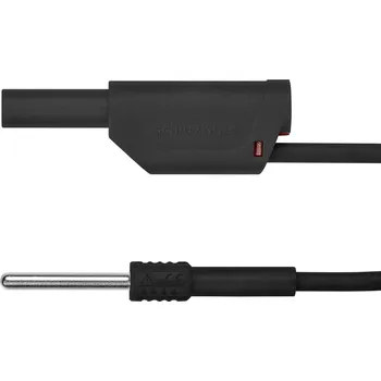 Měřicí kabel Schützinger AL 8323 / 1 / 100 / SW adaptérový kabel zástrčka 4 mm zástrčka 4 mm černá 1 ks