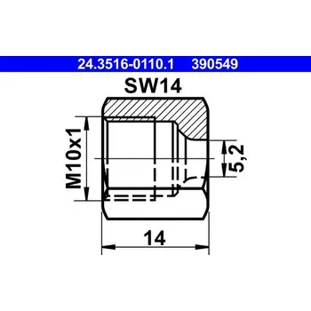 Přislušenství brzdového systému Přesuvná matice ATE 24.3516-0110.1