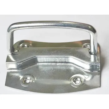 Nábytkové kování Rukojeť sklopná základna 85 x 65mm V 50mm Bílý zinek (madlo)