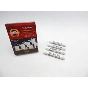 KOH-I-NOOR Souprava uhlů uměleckých extra kulatých umělých bílých 8692 4