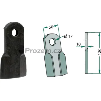 Mulčovací nůž pro Celli, 120/10/17 mm