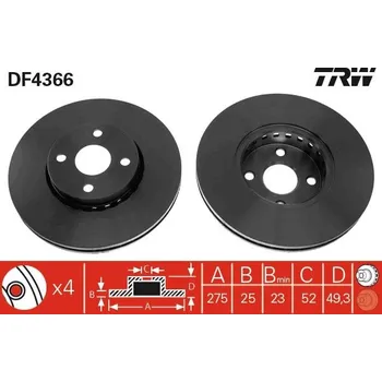 Brzdový kotouč Brzdový kotouč TRW DF4366