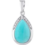 Stříbrný přívěsek s pravým amazonitem a Brilliance Zirconia