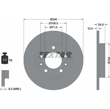 Brzdový kotouč Brzdový kotouč TEXTAR 92269103