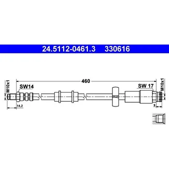 Brzdový systém Brzdová hadice ATE 24.5112-0461.3