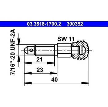 Nářadí pro automobil Odvzdušňovací šroub / ventil ATE 03.3518-1700.2