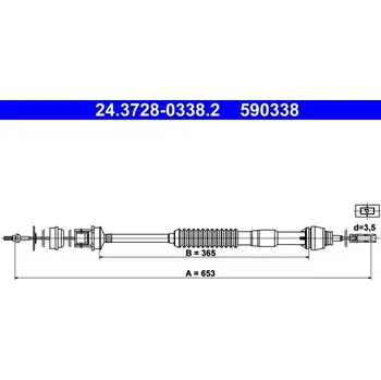 Spojka Tažné lanko, ovládání spojky ATE 24.3728-0338.2