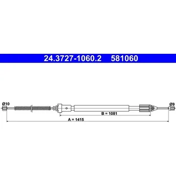 Brzdový systém Tažné lanko, parkovací brzda ATE 24.3727-1060.2