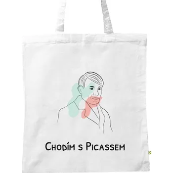 Nákupní taška BIO plátěná taška s potiskem Plátěnka chodím s Picassem
