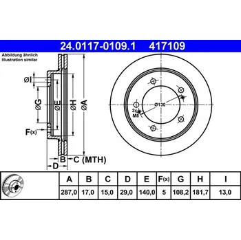 Brzdový kotouč Brzdový kotouč ATE 24.0117-0109.1