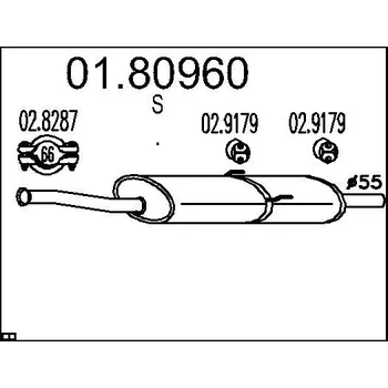 Tlumič výfuku Střední tlumič výfuku MTS 01.80960