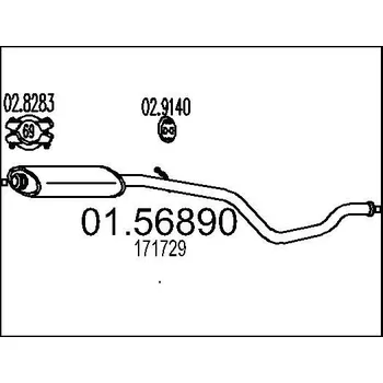 Tlumič výfuku Střední tlumič výfuku MTS 01.56890