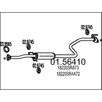 Tlumič výfuku Střední tlumič výfuku MTS 01.56410