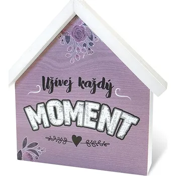 Vánoční dekorace Dřevěný domeček velký Užívej každý moment Sladký domov