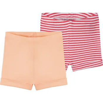 Dívčí kraťasy lupilu® Dívčí šortky s BIO bavlnou, 2 kusy (62/68, růžová/oranžová)