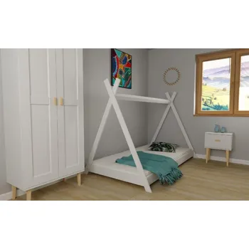Dětská postel Postel teepee 160/80 cm - BÍLÁ + rošt ZDARMA