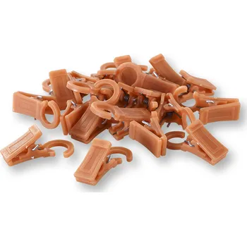 Uchycení záclony a závěsu Wooline Žabky na záclony a závěsy 20 ks olše