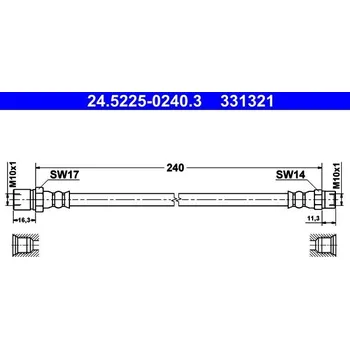 Brzdový systém Brzdová hadice ATE 24.5225-0240.3