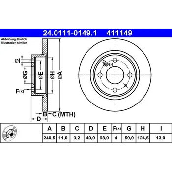 Brzdový kotouč Brzdový kotouč ATE 24.0111-0149.1