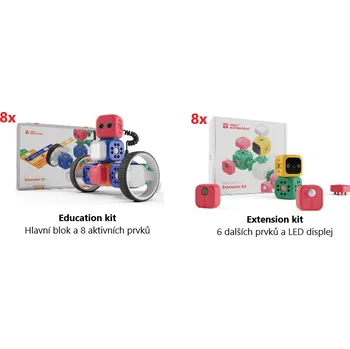 Robot 8x ROBO WUNDERKIND Education Kit a 8x ROBO WUNDERKIND Extension Kit - Doporučená konfigurace pro běžnou třídu