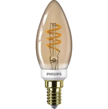 LED žárovka Philips E14 Vintage Classic svíčka B35 3,5-15W SRT4 2000K GOLD