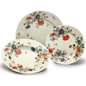 Talíř Thun 1794 Bernadotte, talířová souprava, slonová kost, květiny, Thun, 18 d.