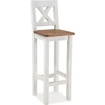 Jídelní židle MAMBA barová židle Poprad, ořech medový/bílá, masiv