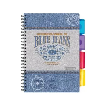Sešit Argus Spirálový blok sešit s rozřaďovačem Blue Jeans A5