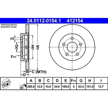 Brzdový kotouč Brzdový kotouč ATE 24.0112-0154.1