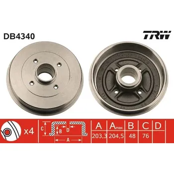 Brzdový buben Brzdový buben TRW DB4340