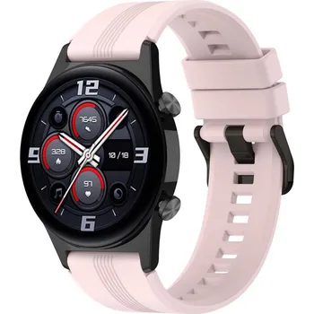 Příslušenství k chytrým hodinkám eses Silikonový řemínek s proužkem - Růžový, 22 mm