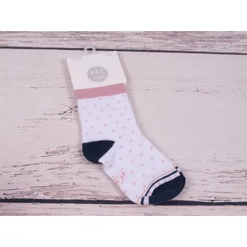 Ponožky YO SKA0004G bílorůžové s puntíčky velikosti ponožek: 14-15 ( EUR vel. 20-22)