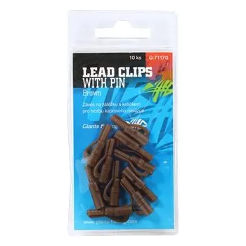 Giants fishing Závěs na boční olovo Lead Clip with Pin Brown/10ks