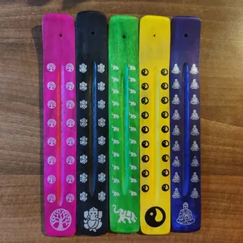 Aroma lampa AWM, Ltd, S3 8AL Indický stojan z Mangového dřeva - Barevný