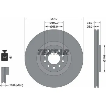 Brzdový kotouč Brzdový kotouč TEXTAR 92098505