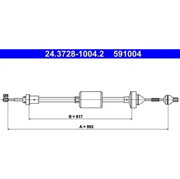 Spojkové lanko Tažné lanko, ovládání spojky ATE 24.3728-1004.2