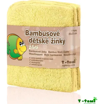T-tomi Bio koupací žínky 4 ks Yellow